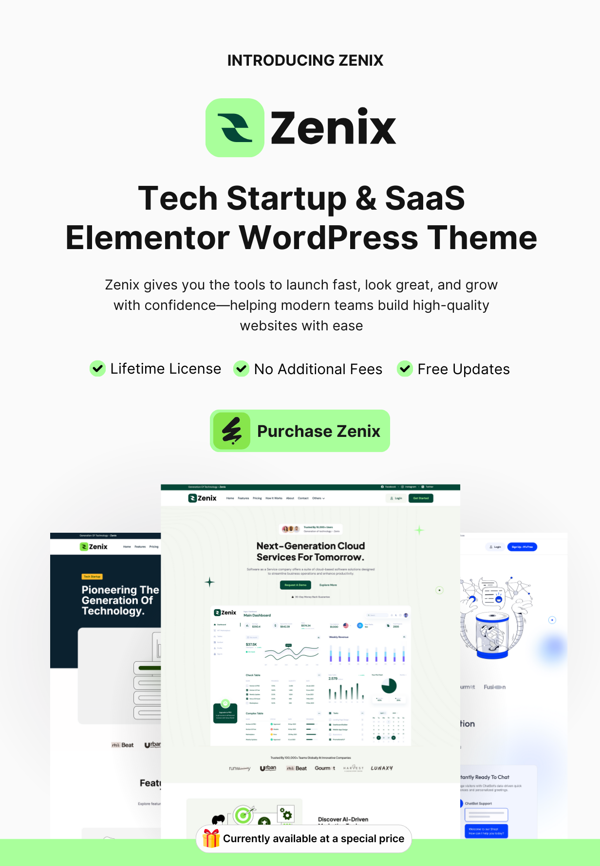 Zenix - Tech Startup & SaaS Elementor WordPress Theme - 1